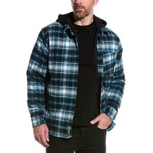 SOVEREIGN CODE Plaid Flannel Shirt Jacket Mens Small Quilted Lining Hooded